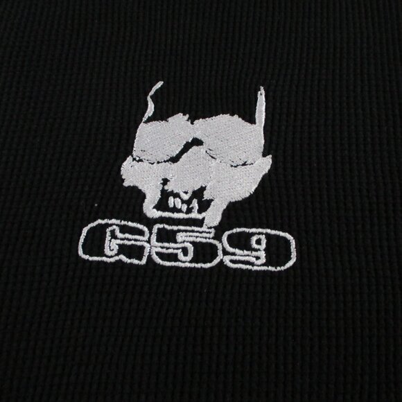 G59 Records Shirt Mens Medium Black Thermal Waffle Knit CrewLogo Suicideboys - Picture 4 of 10
